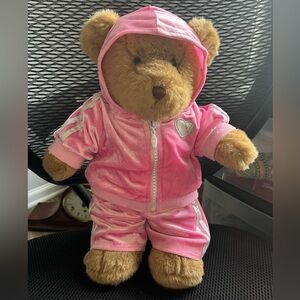 Build-A-Bear Pink Velvet Track Suit